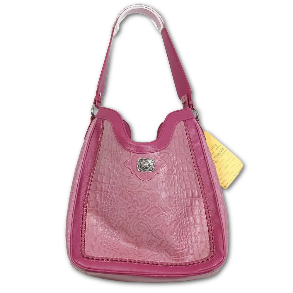 Ariat Pink Y2K Western Hobo Bag Croc Floral Tooled Bratz Cowgirl NWT Sample